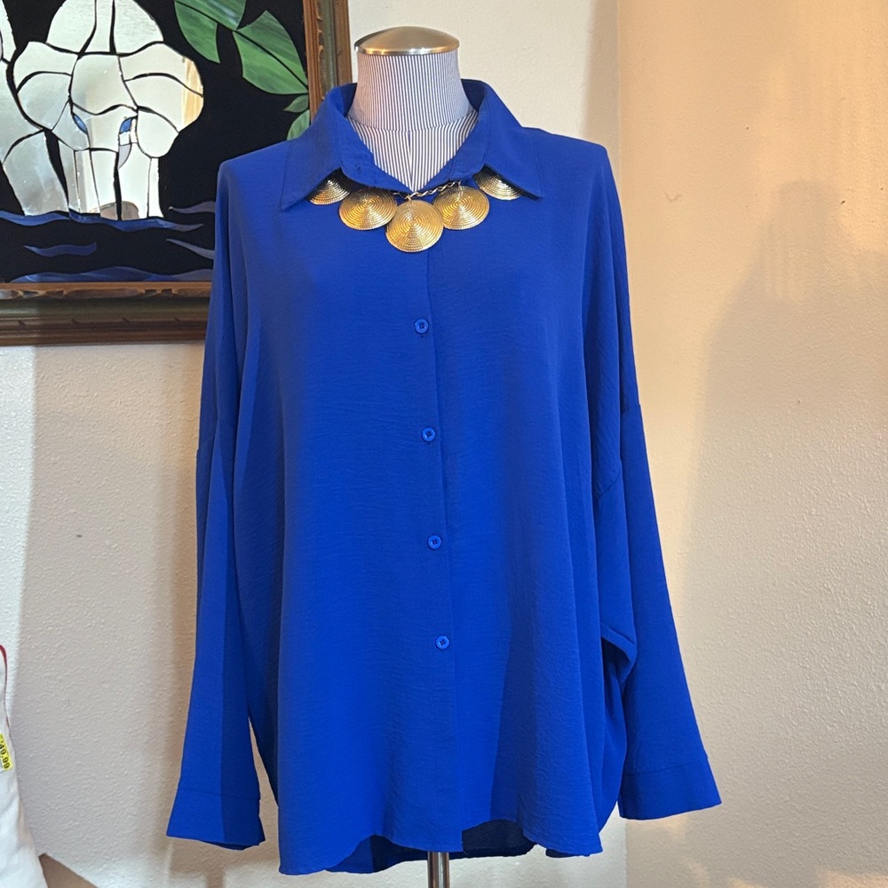 Elegant Blue Women's Top